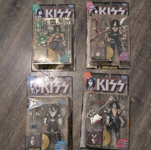 BRAND NEW IN BOX Kiss Action Figures Set - Black, Silver, Green